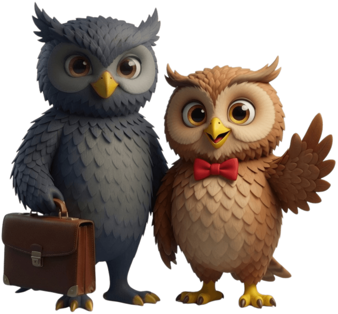 Better Off Labs owl mascots